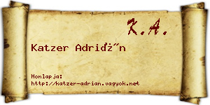 Katzer Adrián névjegykártya